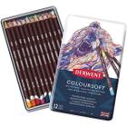 Lápis de Cor Permanente Coloursoft 12 Cores Estojo Lata