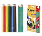 Lápis de Cor Sextavado Bic Revolution Com 12 Lápis Coloridos e 4 Lápis Preto HB2