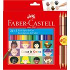 Lápis de COR Sextavado Caras e Cores - 24 Cores - Pacote com 6 - Faber Castell