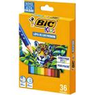 Lápis de Cor Sextavado Kids Madeira Resistente 36 Cores Bic