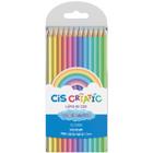 Lápis de Cor Tons Pastel Sextavado Cis Criatic 12 ou 24 Cores