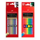 Lápis Metálico 10 Cores + Neon 10 Cores Faber Castell