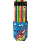 Lápis Preto Redondo CIS Neon POP HB 5 Cores Pote com 72