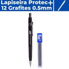 Lapiseira Protec Triangular 0,5mm Com Tubo De Grafites 12 UN