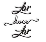 Lar Doce Lar 47X46Cm Lettering Madeira Mdf Aplique De Parede