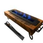 Lareira ecológica de madeira maciça de parajú alta resistência com tampa controladora de fogo para ambientes internos e externos