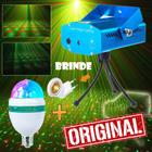 Laser Led Projetor Holográfico Luz + Lampada Giratória Strobo Bola Maluca Efeitos Iluminação Festa Natal Balada