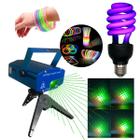 Laser Projetor Holográfico Festa Com Lâmpada NEON e 10 Pulseiras NEON