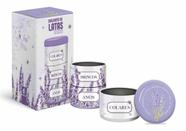 Lata porta joias com 3 divisorias presente - flores lavanda - Brasfoot Presentes