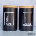 Lata Porta Mantimentos Pote De Café Açúcar Kit 2 Peças