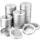 Latas de metal TecUnite, recipientes redondos de 120 ml com tampa transparente