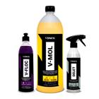 Lava Autos e Desincrustante V-Mol 1,5L + V-floc 500ML+ Delet 500ml Vonixx