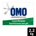 Lava-Roupas em Pó Omo Ativo Concentrado Lavagem Perfeita Sanitiza & Higieniza 2,2kg