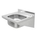 Lavatorio de parede em aco inox 40x40 sem acessorios para uso profissional