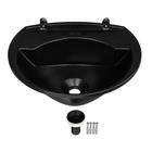 Lavatório Plástico Preto Kit Instalação 3,8L 36X28Cm Astra