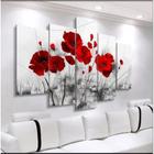 lConjunto Quadro Decorativo Mosaico Com Foto Personalizado Flores Vermelha PVC Decoração para Sala de Jantar Quarto Casal