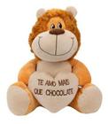 Leão De Pelúcia - Te Amo Mais Que Chocolate - Coração Fofy