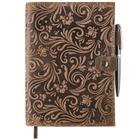 Leather Journal Moonster Flower A5 320 páginas com caneta para mulheres