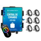 Led Piscina - Kit 6 Led Tholz 6W Inox RGB com Central e Controle Touch