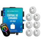 Led Piscina - Kit 7 Led RGB 9W Luxpool + Central de comando + Controle touch