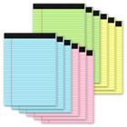 Legal Pads Zaviko 8,5 x 11 coloridos, 30 folhas/bloco, pacote com 12