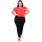 Legging Empina Bumbum com detalhe em Cirre Plus Size Cintura Alta