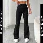 Legging Flare BailarinaBocaSino Preta Cintura Alta ModelaBumbumCalçaFeminina