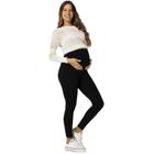 Legging Leg Para Gestante Grávida Com Cintura Alta Modelo Sem Costura