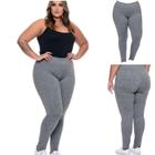 Legging Plus Size Feminina Calça Cintura Alta Zero Transparência Academia Fitness