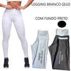 Legging Suplex Branca Fundo Preto Sem Transparência Básica Branco