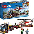 LEGO City Heavy Cargo Transport 60183 Toy Truck Building Kit com reboque, helicóptero de brinquedo e minifiguras de construção para jogo criativo (310 peças) (descontinuado pelo fabricante)