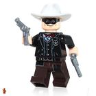 LEGO Minifigura: Lone Ranger com 2 Revólveres Prateados (Versão de 2013)