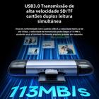 Leitor de Cartões de Memória Micro SD/TF/SD - USB 3.0 Tipo C para PC, Tablets e Smartphones