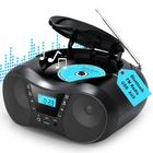 Leitor de CD Boombox portátil com Bluetooth, rádio FM e AUX