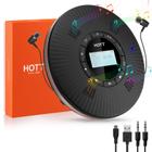 Leitor de CD HOTT portátil com 4 alto-falantes Bluetooth FM preto