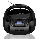 Leitor de CD Lonpoo Portable Boombox FM Radio USB Bluetooth