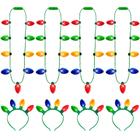 Lembrancinhas de Natal EOBOH - 8 Peças com Colar e Faixa de Cabeça Iluminadas