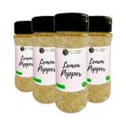 Lemon Pepper Tempero Selecionado Kit 4 Pote Com Dosador 80G - Natural Do Povo