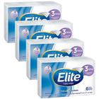 Lenço De Papel Elite Pocket com Extrato de Seda Folha Tripla 6 Pacotes Com 10 Folhas