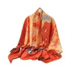 Lenço De Seda De Verão Feminino Brocado Cetim Impresso Xale Capa De Proteção Solar 180x90cm Pashmina