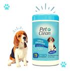 Lenço Umedecido Filhote Cachorro Gato Pet Clean 75 Unidades - CRAZY STORE