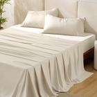 Lençóis Bedsure Full Size Cooling Rayon Bamboo Light Beige