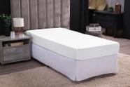 Lencol com elastico avulso solteiro para cama box e comum 100% algodão percal 200 fios cor: branco