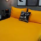 Lençol com elástico casal comum 4 un amarelo c/ almofada