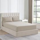 Lençol com elástico de flanela King Size Sweet Home Collection Beige