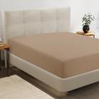 Lençol com Elástico King Lane Linen Taupe - Microfibra