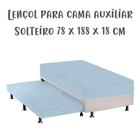 Lençol de Elástico Avulso Solteiro 78cm x 1,88m x 18cm Cama Auxiliar Azul Arrumadinho Enxovais