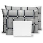 Lençol Kit 04 Peças Jogo de Cama Solteirão 180 Fios Estampado c/Elástico em Toda Volta Acabamento em Bainha