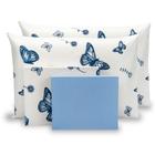 Lençol Kit 04 Peças Jogo de Cama Solteirão 180 Fios Estampado c/Elástico em Toda Volta Acabamento em Bainha