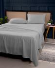 Lençol Queen Superior Sem Elástico Micro percal 400 Fios Acabamento Em Bainha